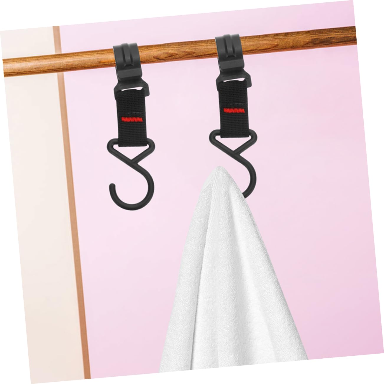 OKUMEYR Camping Hook Rack 15pcs Utility Hooks for Tent Cookware Bag Woven Ribbon