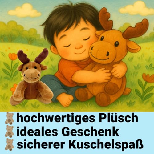 Duckshop I Plüsch Elch Emil I Kuscheltier I Stofftier I Geschenk für Kinder I TÜV Zertifiziert
