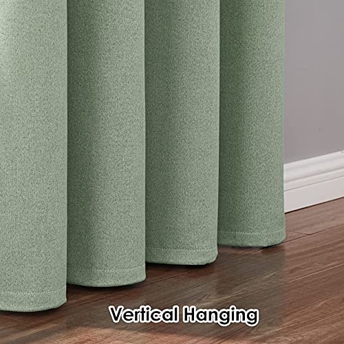 Rideaux occultants de qualité supérieure aspect lin texturé vert