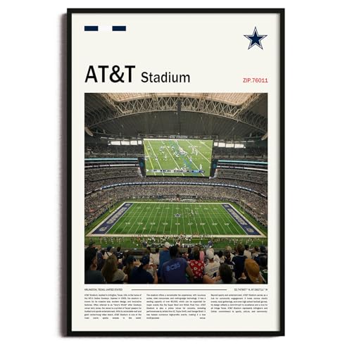 SPASAV (Unframed 11x17) AT&TStadium Canvas Print Dallas Home Field Wall Art for Cowboys Fans Sports poster for Game Room or Man Cave Decor