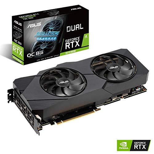 ASUS GeForce RTX 2070 Super Overclocked 8G EVO GDDR6 Dual-Fan Edition VR Ready HDMI DisplayPort Gaming Graphics Card (DUAL-RTX-2070S-O8G-EVO) (Renewed)