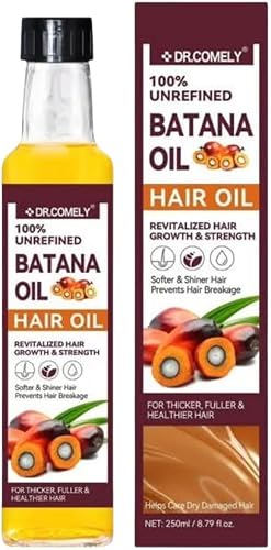 DR.COMELY 100% Unrefined Batana Hair Oil for Thicker, Fuller Hair, Revitalised Growth and Strength, 250ml