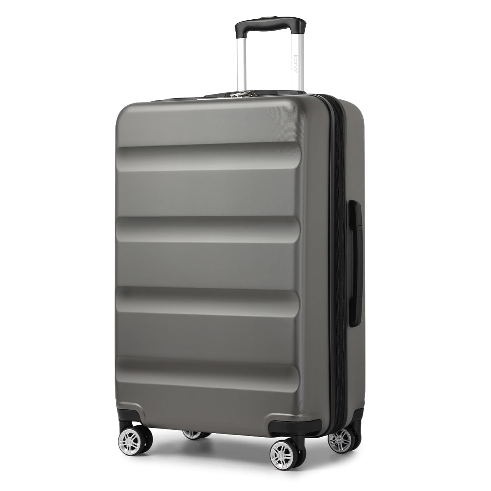 Kono 28" Grand Valise | Serrures TSA | Bagage Extensible avec 4 Roues Silencieuses à Double Rotation | Léger et Durable (Gris,75x47.5x29.5cm)