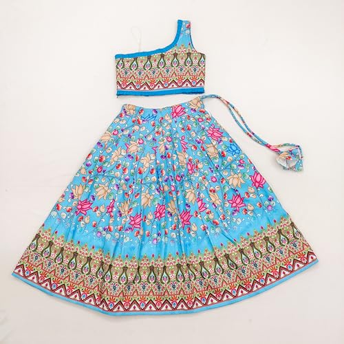 Image of E-Sqare Kids Girls Multicolour Bandhani Print Lehenga Choli Set | Ethnic Wear Dress | Readymade Clothing Set | 2 to 8 Years