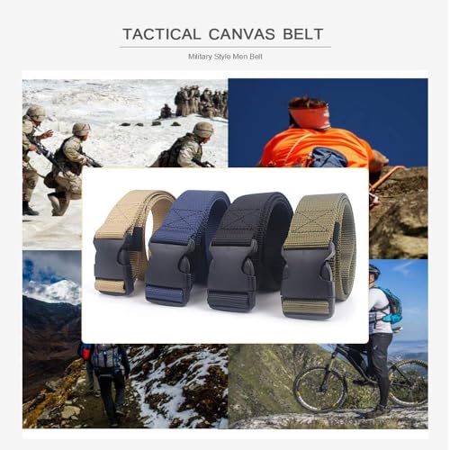 Nylon Military Tactical Men Belt Webbing Canvas Outdoor Web Belt with Plastic Buckle gift for Men3