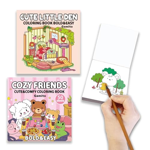 Mini Coloring Book for Adults 2-Pack Travel Small Coloring Books Pocket Size Adults Relaxation Coloring Books Stress Relief Adult Mini Coloring Book (Pink+Peachpuff)
