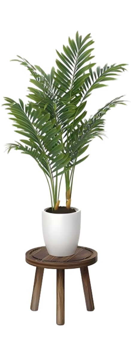 1-Pack Wood Plant Stands Indoor, Single Plant Stand for 6-12 Inch Pots, Mid-Century Modern Plant Stool, Tall Plant Stand for Large Plants Perfect Fit for Living Room (Heavy burnt color, M-1PACK) — image 1