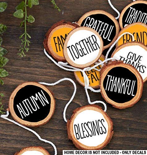 Farmhouse Fall Halloween Thanksgiving Style Vinyl Decals for DIY Wood Slices and Signs