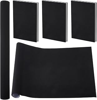 CRASPIRE Black Linen Book Cloth Fabric Surface Paper Backed 35 x 17 Inch for Books Binding Bookcover Notebook Album Scrapbooking Archival DIY Covering Protector Bookcloth Bookbinding Supplies