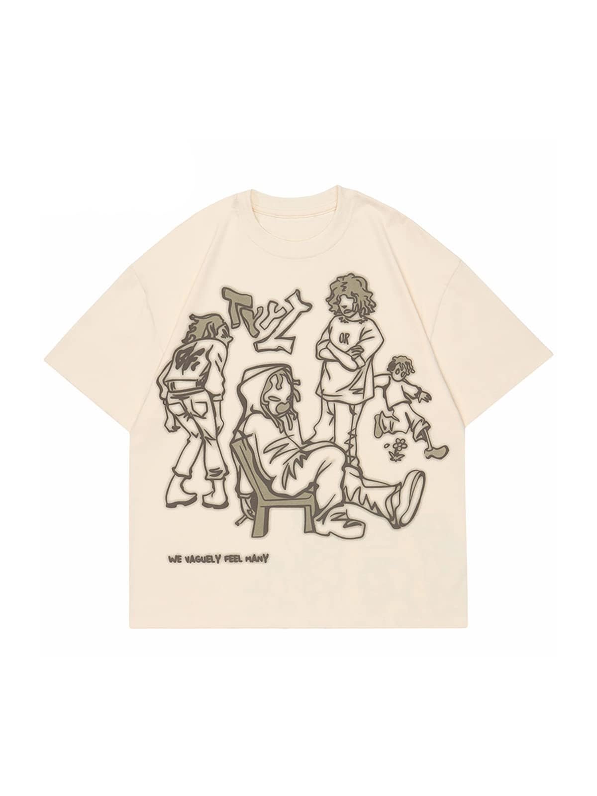 VamtacMens Vintage Graphic Harajuku Tshirt Streetwear Casual Oversized Tops Womens Aesthetic Tee