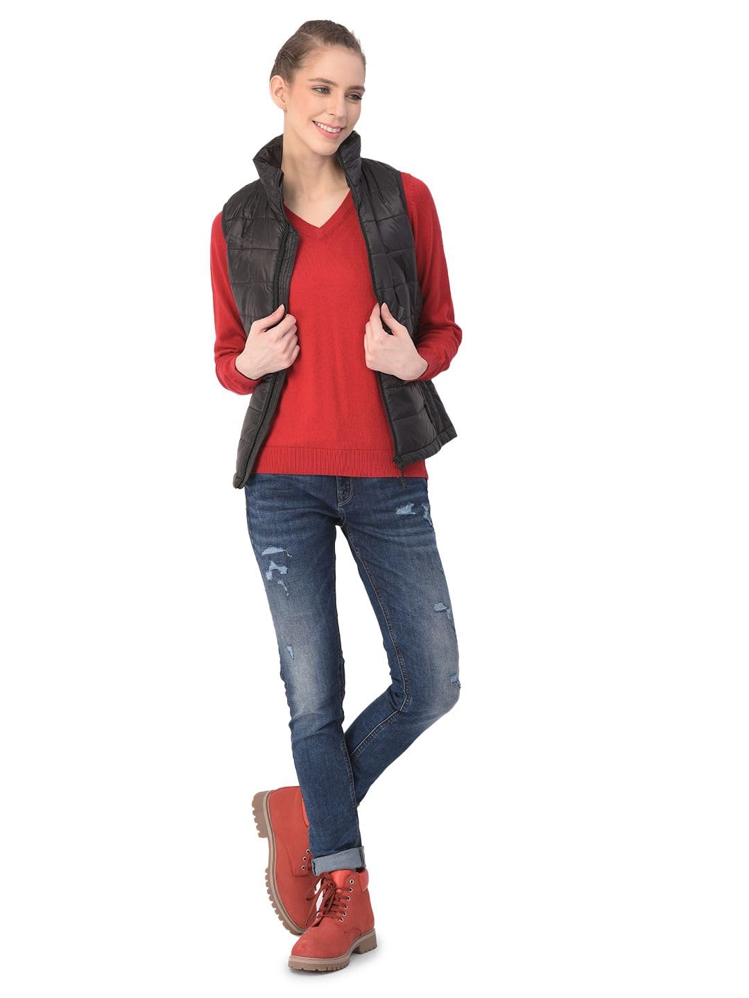 Black sleeveless jacket