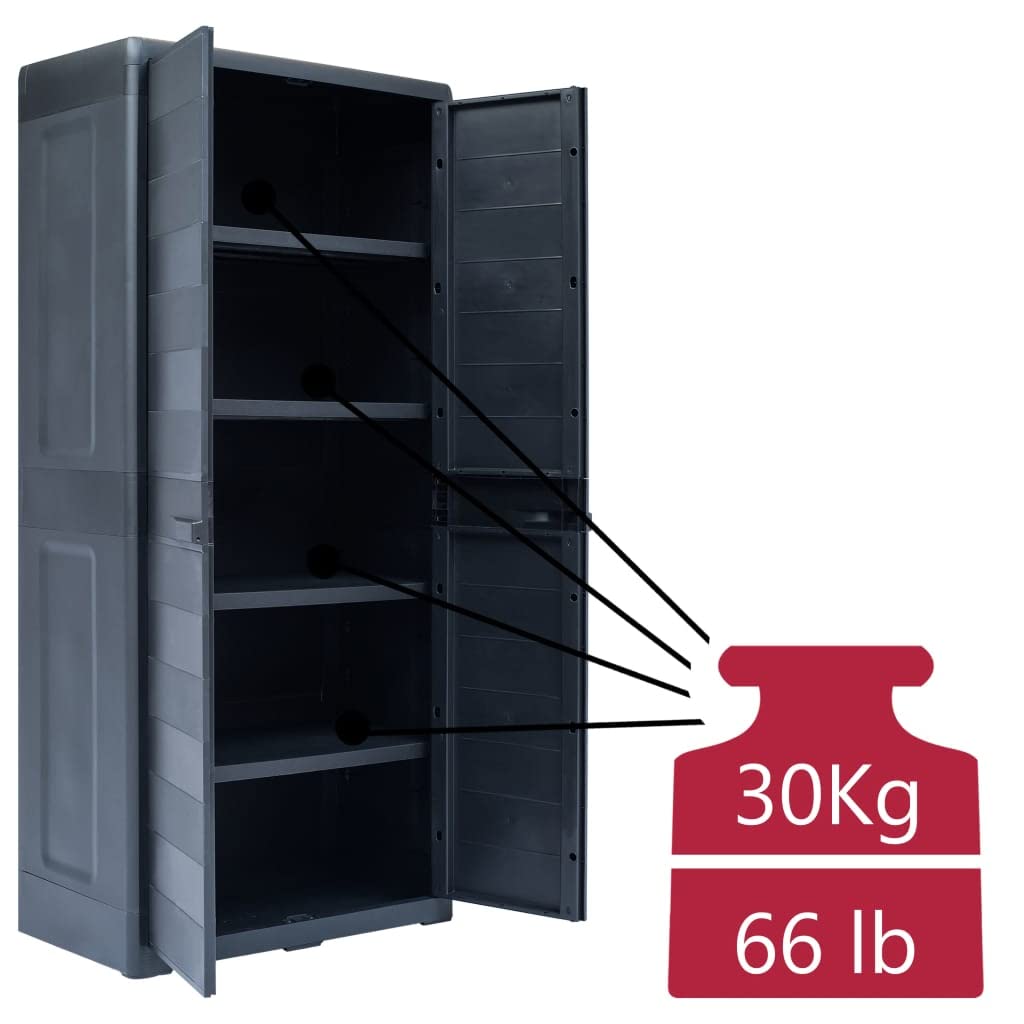 vidaXL Opbergkast smal 30x42,5x225 cm bewerkt hout betongrijs, hoge kast, opbergmeubilair, smalle hoge kast, opbergmeubel, hoog dressoir