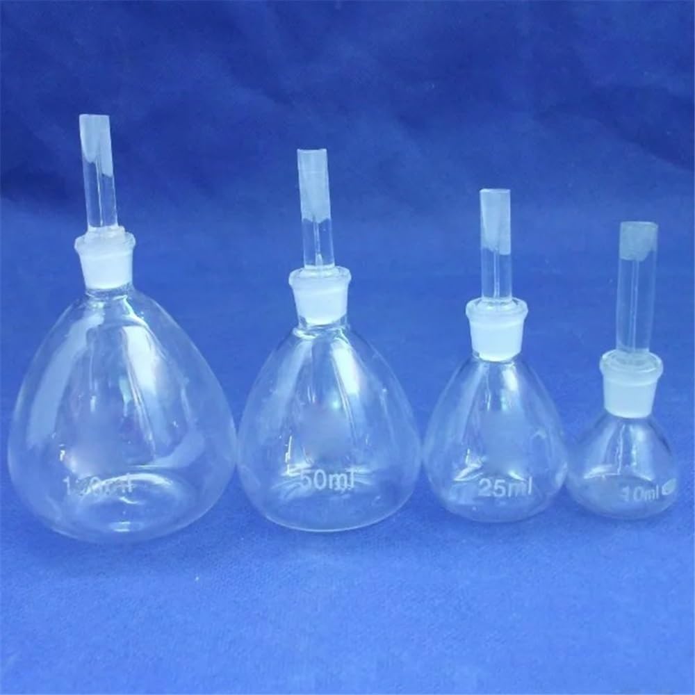 Lote de 10 picnómetros de cristalería de laboratorio de 25 ml