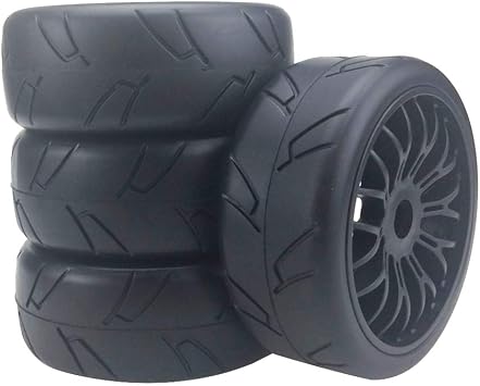 18 Scale RC On Road Rubber Tires and Plastic Wheels Steet Tyres for 1/8 Kyosho/Hobao/HSP/HPI RC Car Parts