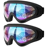 COOLOO Ski Goggles, Motorcycle Goggles, Snowboard Goggles for Men Women Kids - UV Protection Foam Anti-Scratch Dustproof