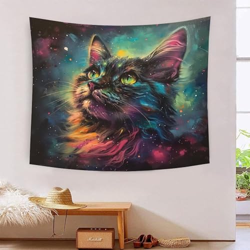 Tapisserie murale chat 3D drap de plage grand format tissu