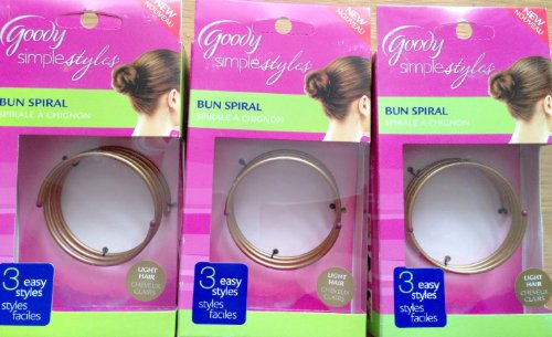 Goody Simple Styles Bun Spiral, Light Hair, Pack of 4