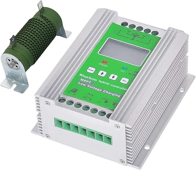 Kontroler ładowania hybrydowego wiatru słonecznego 3000 W, kontroler MPPT 12 V/24 V/48 V, kontroler doładowania hybrydowego wiatru słonecznego, do generatora wiatrowego, 12 V