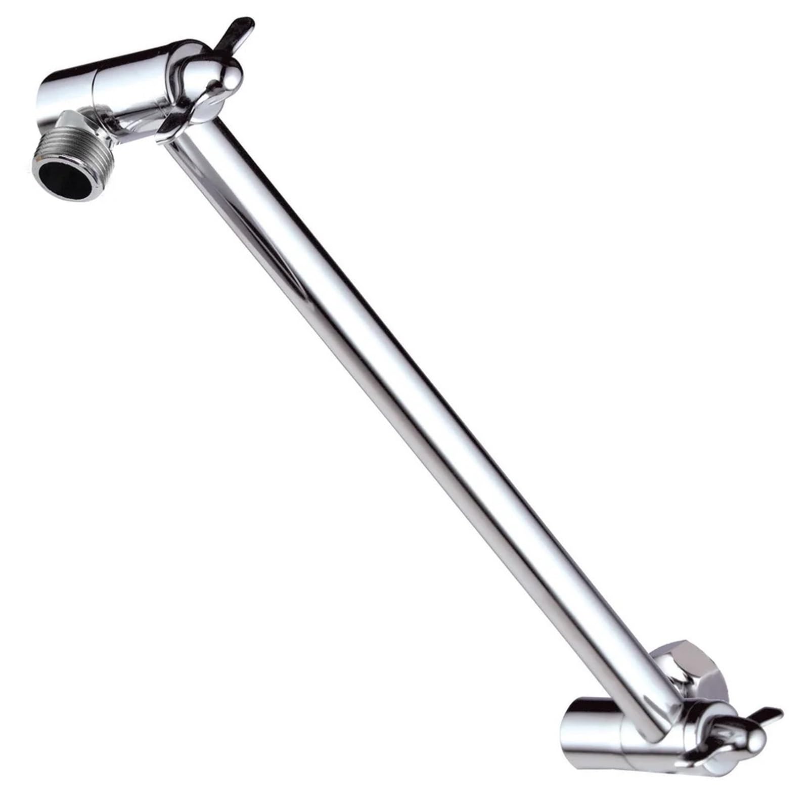 Adjustable 11inch Brass Shower Extension Arm Chrome Height Angle 2ft Range for Use in Bathroom