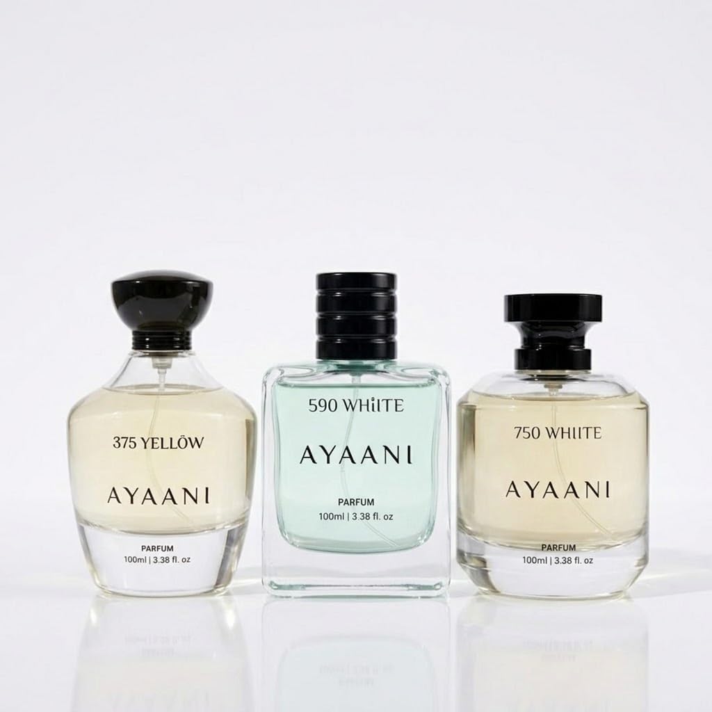 AYAANI Perfume Gift Set for Men & Women | 375, 590 White & 750 White Parfum | Long Lasting Luxury Fragrance Collection | Premium Perfume Combo Pack | 100ml Each (Pack of 3)-picture-37