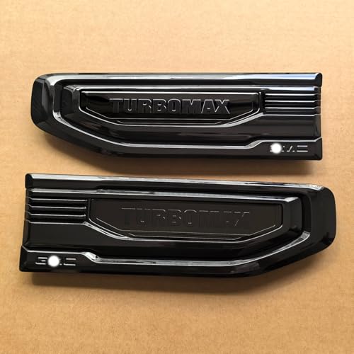 Image of 2pack OEM 2019-2026 Turbomax 2.7L Vent Emblem Right Left 3D Nameplate Badge Replacement for Sierra 1500 Turbo Max 85086390 (Gloss Black)