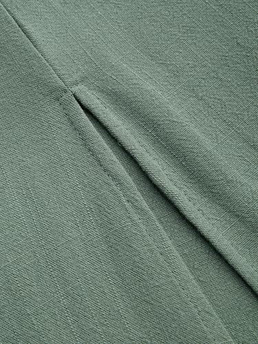 CIDER Maxi Dress for Women V Neck Ruffle Split Linen Blend Midi Summer Dress4