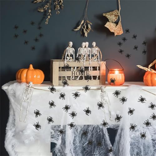 Ceeyoll 30 Stück Spinnen Halloween-Requisiten und Kunststoff-Spinnengestalten für Gruseliges Dekorations- und Partyspielzeug.