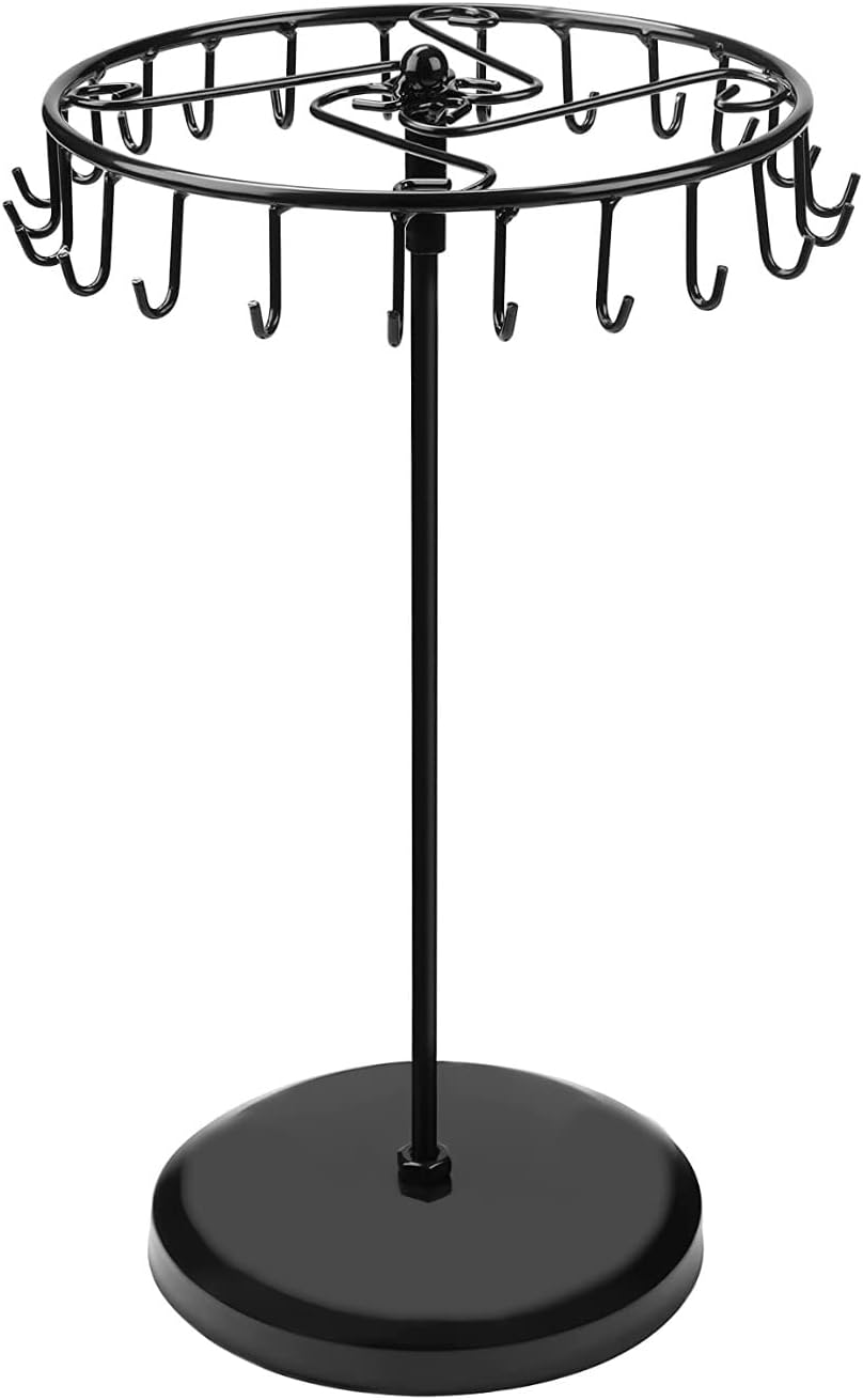 JZK Black metal rotating Jewelry display stand for earrings necklaces