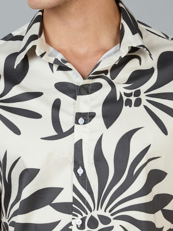 Image of MARK & ALBERT Men's 100% Cotton Printed Half Sleeves Regular Fit Shirt for Men