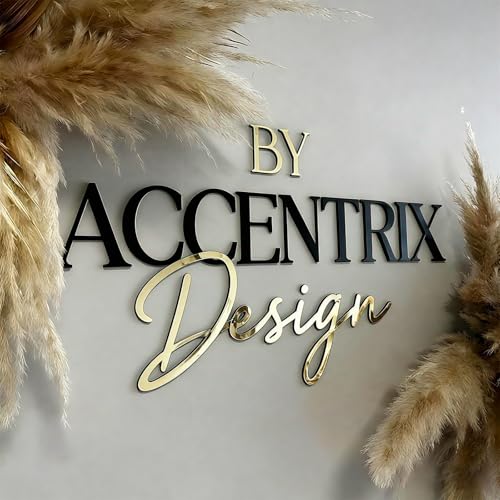 Custom Acrylic Business Logo Sign Personalized Laser Cut 3D Wall Signs Professional Custom Acrylic Letter for Office Salon Beauty Studio Cafe Reception Bar Home Company Retail Shop Wedding