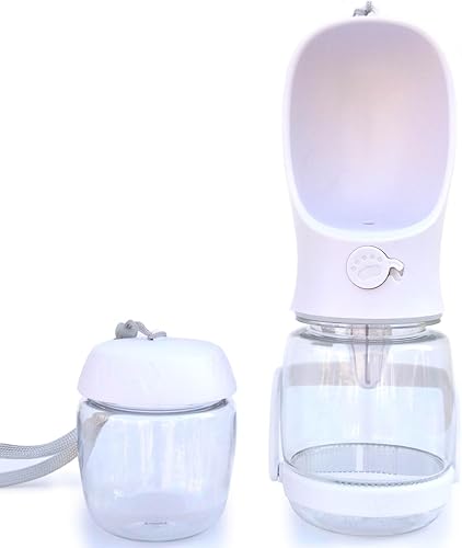 Miniatura 11 de Botella de agua para perros con soporte para contenedor de alimentos, cuenco de viaje para cachorros, dispensador de agua portátil para mascotas,