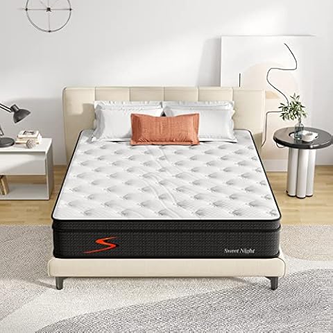 King Mattress 5FT,Sweetnight 8 Inch Memory Foam Spring Mattress, Gel Memory Foam Hybrid Mattress,Breathable Skin-friendly Durable Medium Firm Mattress,Black (150x200x20cm) Cover