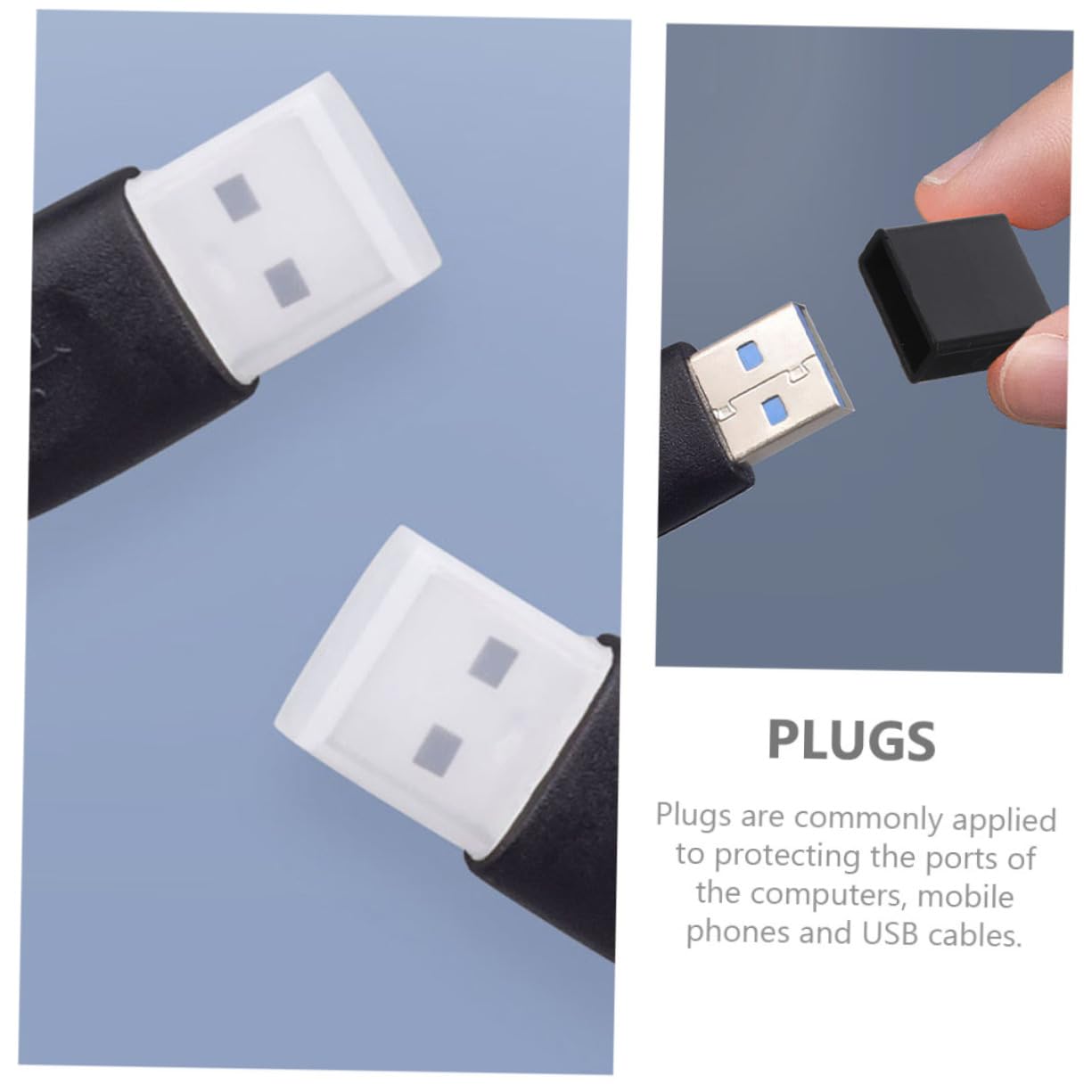 HOMSFOU 150piezas Tapones Antipolvo USB De Silicona Protección para Conectores USB para Mantener La Limpieza y Funcionalidad De Dispositivos