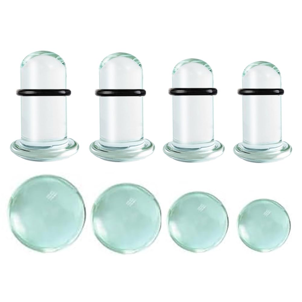 Vankula Kit dilataciones orejas piercing expansore 12 Piezas/ 8 Piezas 1.6-10mm dilatador Tapones de Vidrio Oreja piercing Estiramiento de joyería para Mujer Hombre