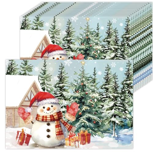 50 Stück Weihnachten Papier Platzsets, Weihnachtsbaum Schneemann...