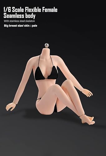 Miniatura 8 de Figura miniatura de cuerpo femenino a escala 16, modelo de 12 pulgadas, piel pálida, cuerpo súper flexible, 28 articulaciones, figura de acción de