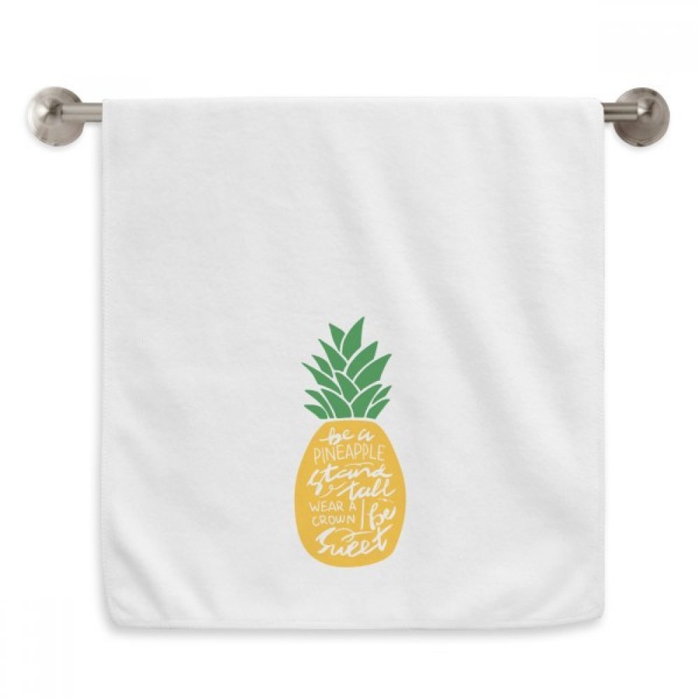 Serviette douce et absorbante imprimé ananas citation jaune