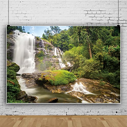 Ttincceer 300x250cm Canyon Waterfall Backdrop Tropical RainForests Valley Stream Photography Background Forests Natural Scenery Background Adult Children Travel Shooting Props - Image 3