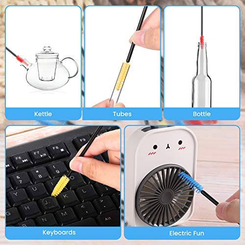 Outus 12 Pieces Hummingbird Feeder Cleaning Brush Mini Nylon Brush Set Brush Cleaner for Baby Bottles, Tubes, Jars, Bird Feeder - Thumbnail 6