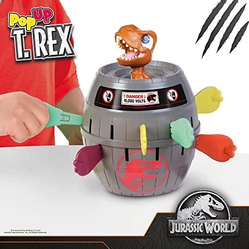 Image of TOMY Pop Up T-Rex Board Game - Dinosaur Action Game - 2-4 Players | Officially Licensed Jurassic World Game, Easy to Play Preschool Games, Family Game Night, Dinosaur Games, Ages 4 Years+