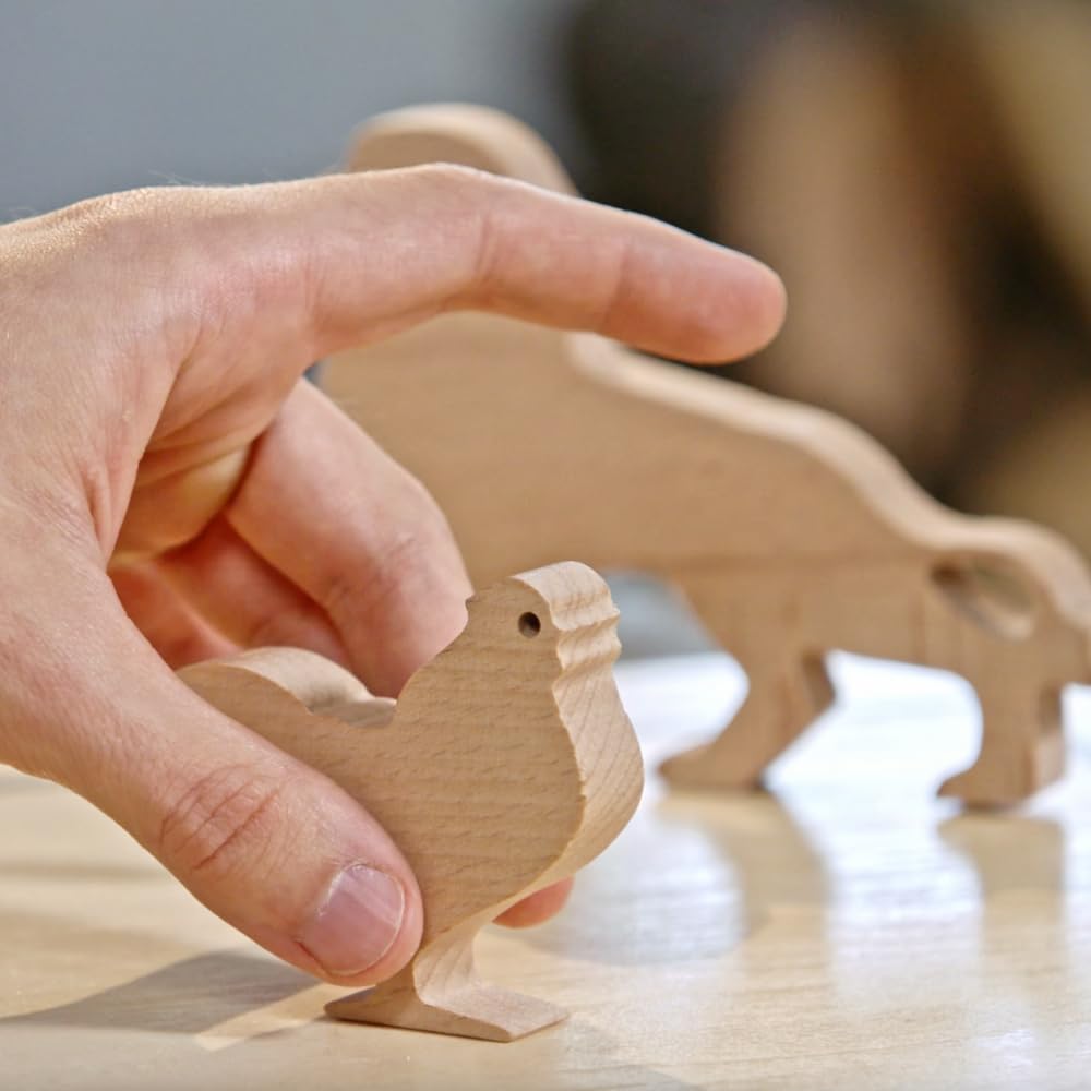 Systemische Tierfiguren aus Vollholz - Premium Stellvertreterfiguren für Familienaufstellung, Coaching, Therapie und Beratung - Familienbrett Figuren - Solution Board Figures