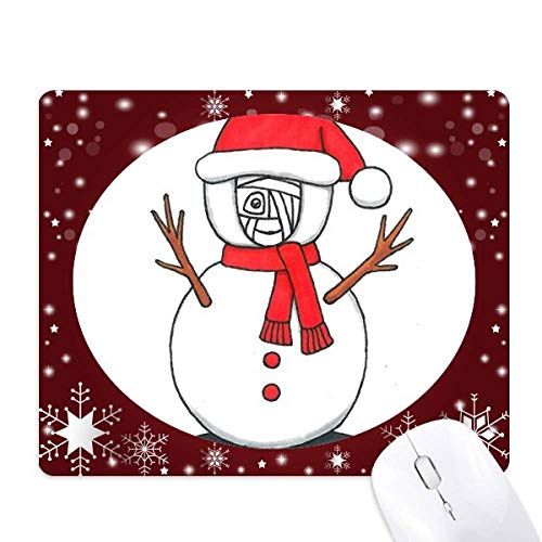 Tapis de souris flocon de neige d'hiver et bonhomme de neige Horus aux finitions soignées