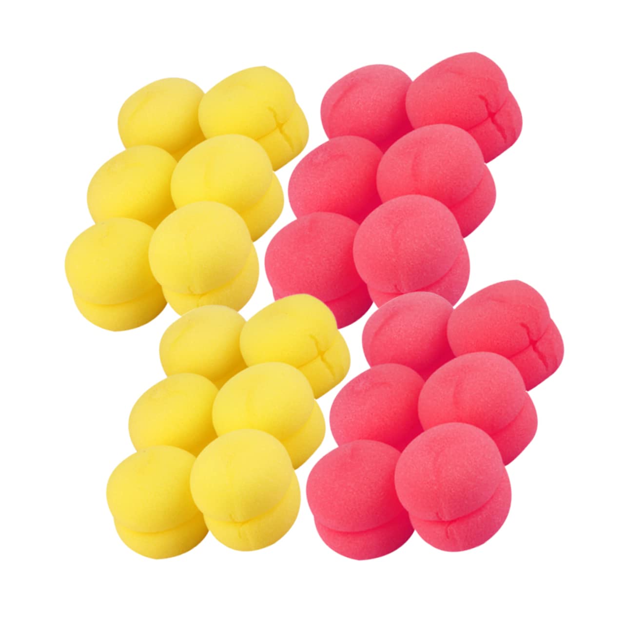 Beatifufu 4Sets Hair Curler Sponge Creative Hair Styling Tool Mushroom Curling Sponge Rollers for Women Curlers Red Yellow for Home Use