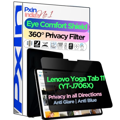 Image of Pxin Tablet Anti Bluelight and Anti Glare Screen Guard compatible with Lenovo Yoga Tab 11 (YT-J706X) | BLUV Lightblock Tech | Scratch Proof | Prevents bluelight | Eye Protection | No Dry Eyes