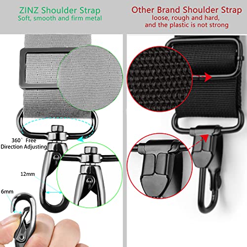 Image of ZINZ Shoulder Strap 78 inch Universal Handbag Strap with Ultra-thick Fixed Padded and Dual Balanced Adjustable Buckles Shoulder Crossbody Strap for Briefcase Messenger Bag Laptop bag Luggage,Gray