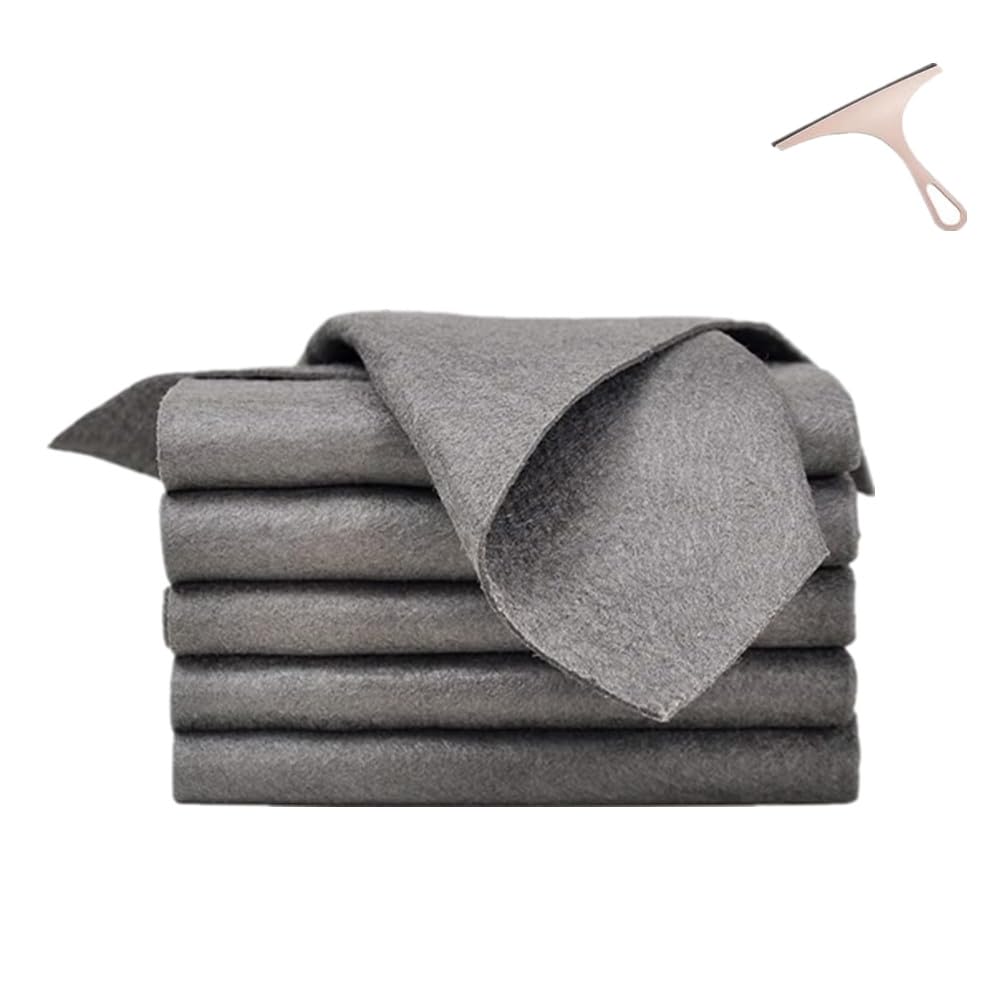 Sovtay 5Pcs Dighstreet Thickened Magic Cleaning Cloth, Magic Cleaning Cloth, Microfiber Streak Free 𝐂leaning Wipes, Reuseable 𝐌agic Microfiber 𝐂loths For Windows Glass Car (20 * 30Cm,)