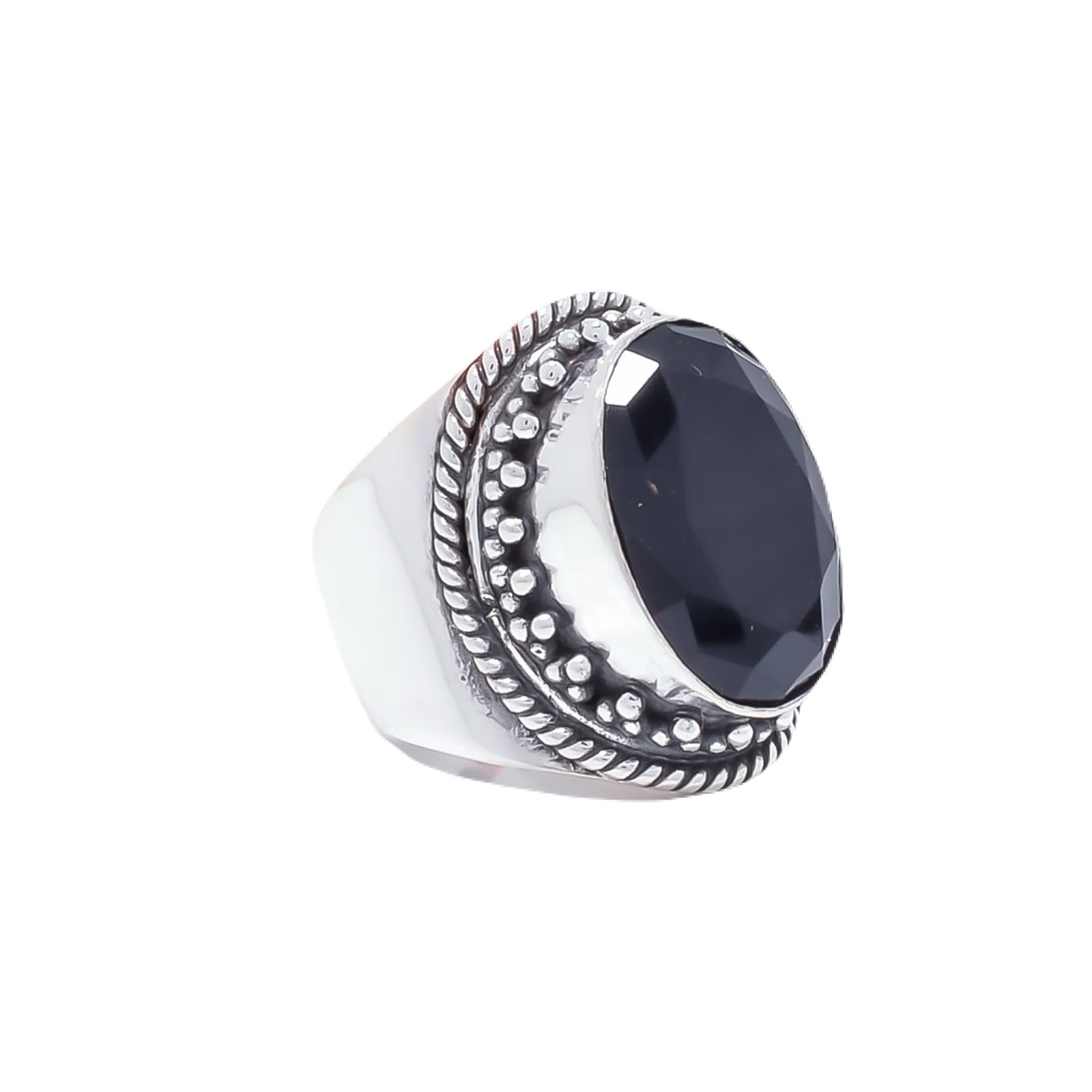 MINSA JEWELRY Black Onyx Gemstone 925 Sterling Silver Ring, Adjustable Ring, Silver Jewelry Ring, Black Ring, Oval Ring, Dainty Ring, Handmade Ring, Gemstone Ring, V8755-R2058-63|9