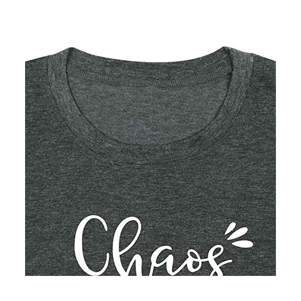 Chaos-Coordinator-Shirts-Women-Funny-Graphic-Mom-Life-T-Shirts-with-Sayings-Short-Sleeve-Tee-Tops Chaos Coordinator Shirts Women Funny Graphic Mom Life T Shirts with Sayings Short Sleeve Tee Tops Dark Gray