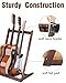 Musbeat Multi Guitar Stand, Black Walnut Wood Multiple Guitar Rack for 3 Acoustic, 5 Electric or 5 Bass, Hardwood Instrument Rack for Men, Wooden Floor Acoustic Stand for Home Decor, Studio Display