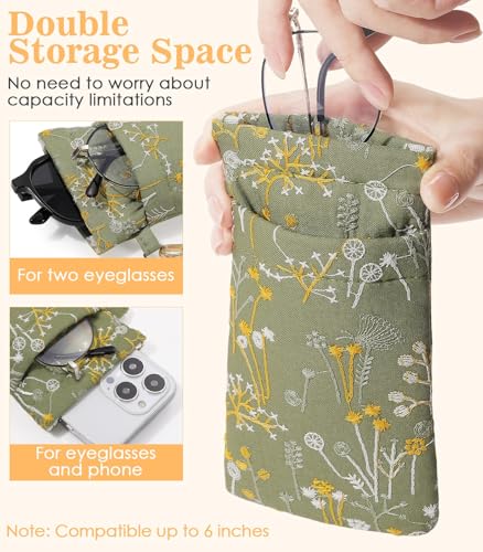 Image of MoKo Squeeze Top Glasses Pouch, Portable Leather Soft Sunglasses Case Anti-Scratch Eyeglasses Bag Goggles Sleeve